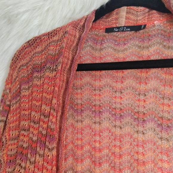 Nick and Zoe Multicolor Fall Color Long Sleeve Cardigan Size PM - Picture 10 of 11